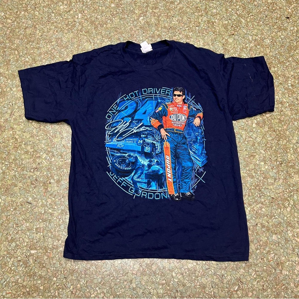 Jeff Gordon NASCAR T-Shirt XL  Race Racer Dupont 2003 VTG All Over Print